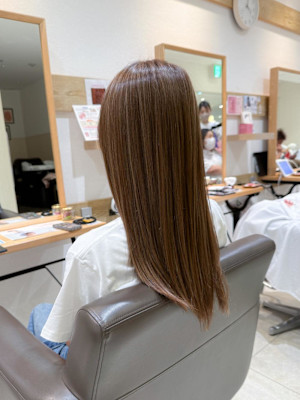 白髪ぼかし細めハイライト30代40代50代セミディ