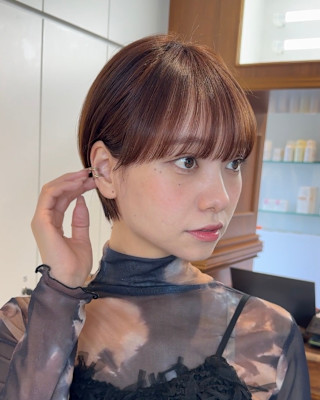 ミニウルフレイヤーカット顔周り前髪韓国ショートボブ/原宿