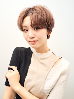 ミニウルフレイヤーカット顔周り前髪韓国ショートボブ/原宿
