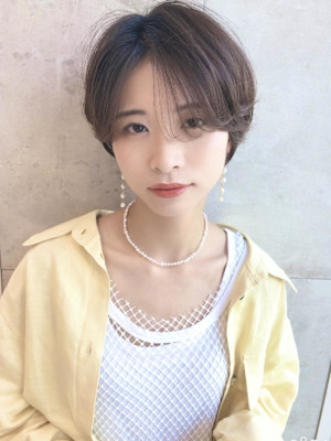 ショートボブ髪型30代40代50代前髪あり前髪無し面長丸顔