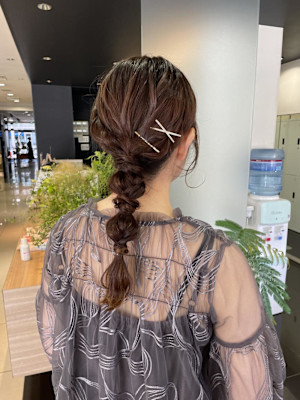 ［風花］パーティーヘア 編みおろしアレンジ