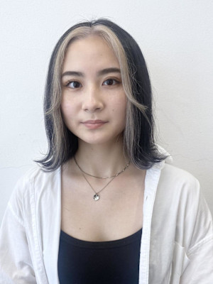 小顔似合わせデジタルパーマホワイトグレージュチェリーブラウン