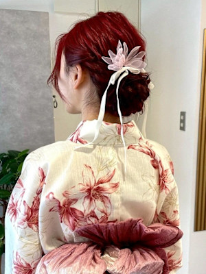 【hinari】浴衣アレンジ/編み込みアップスタイル