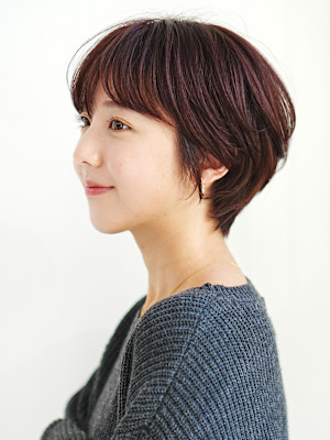 前下がりショート・ボブ/絶壁解消/前髪あり/40代/30代