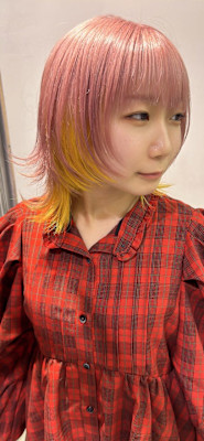 ウルフカット インナーカラー ケアブリーチ 推しカラー