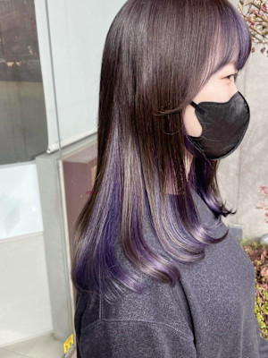 紫のインナーカラー