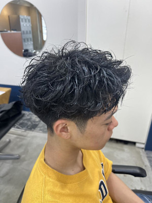 ワンカール無造作パーマ