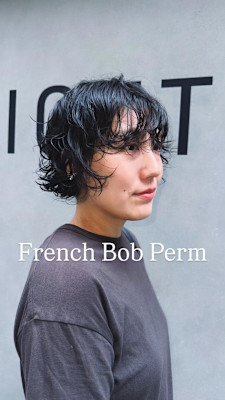 外国人風フレンチボブパーマ/ショートボブ