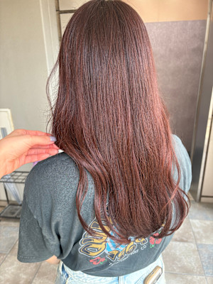 ブリーチ無しピンクブラウン！