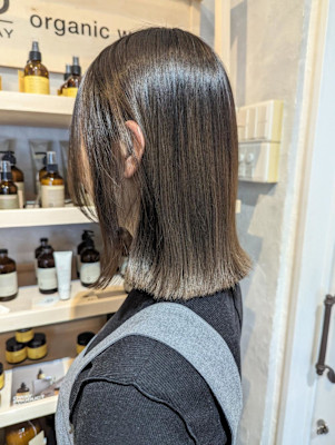 ～オーガニックカラーで艶アッシュブラウン～