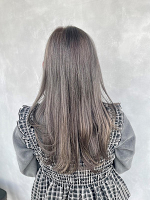 グレーシルバー/グレージュ/ブリーチなしダブルカラー