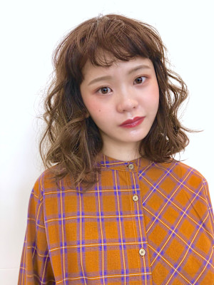 外国人風ミディアムパーマ