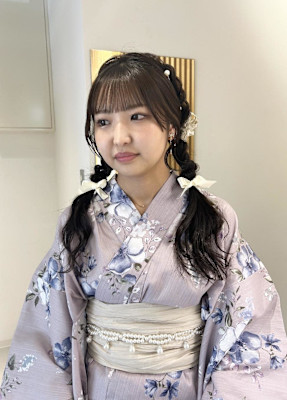 【Nanaka】写真映え浴衣ヘア/編み下ろしツインテール