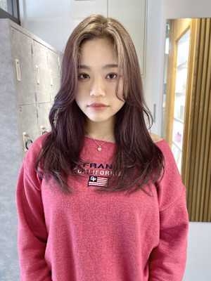 ブリーチ/デザインカラー/ベージュカラー/レイヤーカット