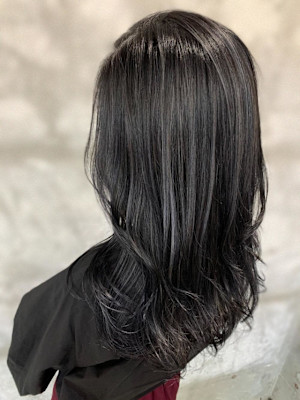 小顔デジタルパーマホワイトグレージュチェリーブラウン