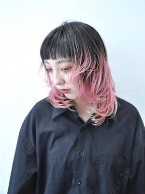 小顔似合わせホワイトグレージュミニウルフチェリーブラウン