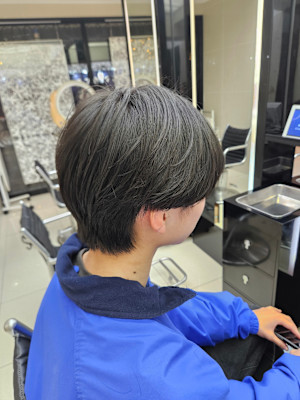 メンズショートセンターパート