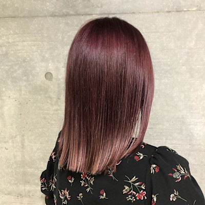 くびれヘアアプリコットオレンジ夏ハイライトカラー