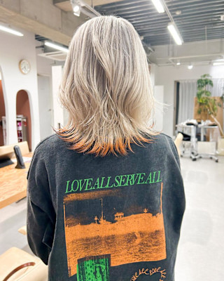 【hinari】裾カラー/エンドカラー/ホワイトシルバー