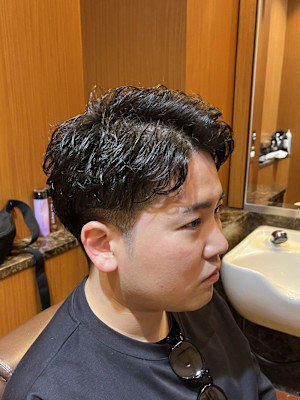 銀座　理容室　ナチュラルパーマ　フェザーパーマ