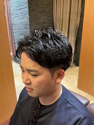 銀座　理容室　ナチュラルパーマ　フェザーパーマ