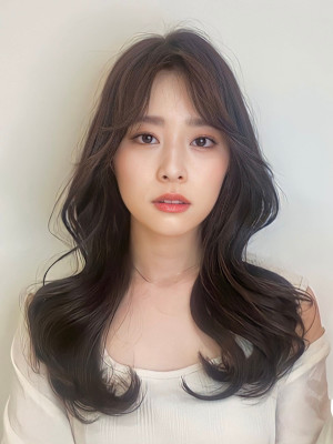 韓国ヘアレイヤーカットチョコレートブラウン