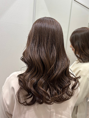 ブリーチなし透明感艶カラー