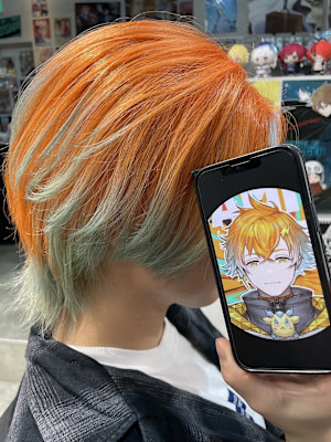 にじさんじ 宇佐美リト ウルフカット グラデーション オレン