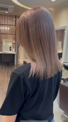 ピンクグレイッシュカラー