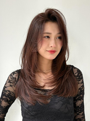 ワンカールレイヤー　海外スタイル　ブラウンカラー~*