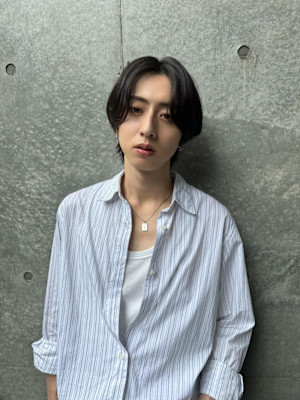 【メンズ】センターパートウルフ