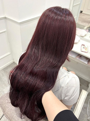 ブリーチなしワインレッド＊まゆ