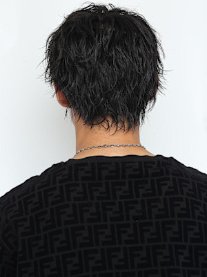 ツイスパマッシュ(黒髪マッシュヘア)