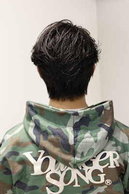 かき上げフェザーパーマ