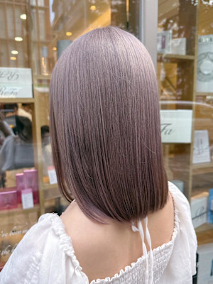 渋谷/ホワイトグレージュ/ボブ/デジタルパーマ/ミニウルフ