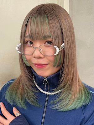 グラデーション ダブルカラー × ベージュ ミントグリーン