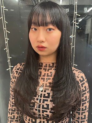 ロングフェイスレイヤー × 韓国レイヤー × レイヤーカット