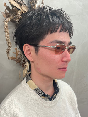 メンズベリーショート × メンズパーマ × パーマ