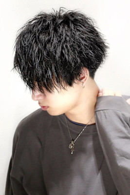 ソフトツイスト工口パーマアシメマッシュ