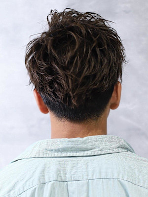 メンズパーマアップバング