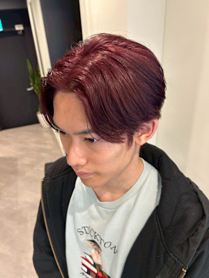 Deep red × ハンサムショートヘアー