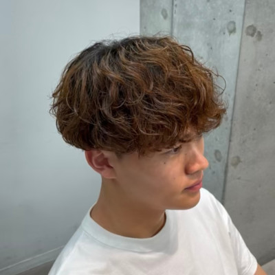 [藤沢]メンズカット茶髪マッシュ40%シャドウパーマ