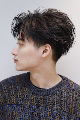 毛流れスパイラルセンターパート