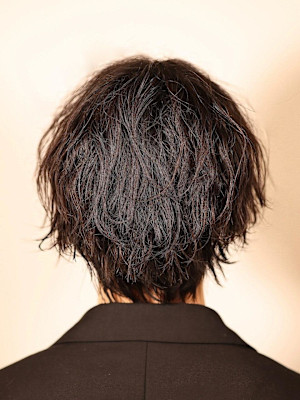 《フェザーパーマ》センターパート