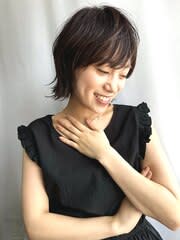 【大人ナチュラルショート】毛先ゆれ感が可愛い♪ふんわりパーマ