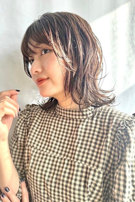 【大人可愛いくびれボブ】外ハネミックスの濡れ感パーマスタイル