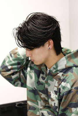 かき上げフェザーパーマ