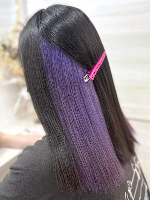 《鈴木茉奈》インナーカラー/ラベンダー/ケアカラー