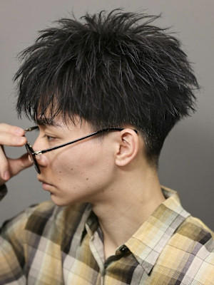 メンズ【ダウンバングショート】ツイストパーマ