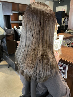 ロング/艶カラー/オリーブグレージュ